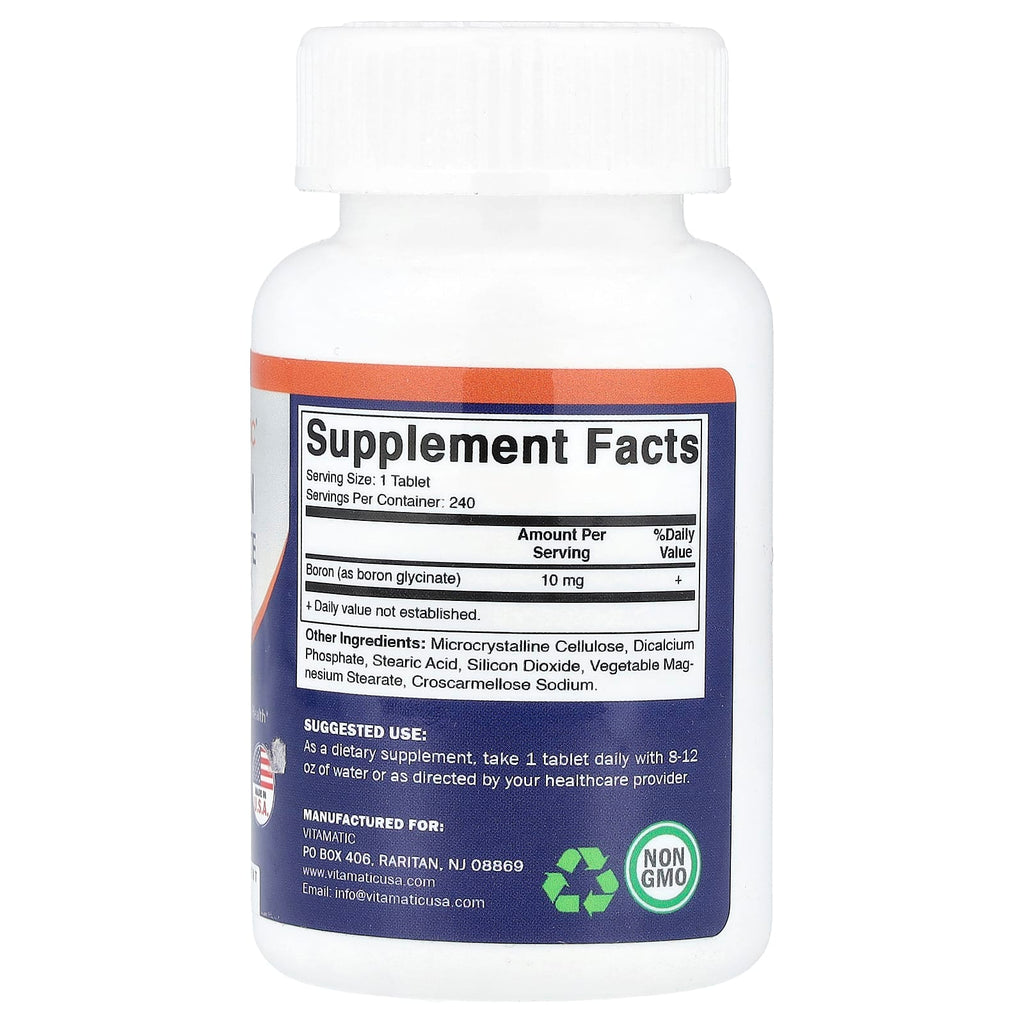 Vitamatic, Boron Glycinate, 10 mg, 240 Tablets