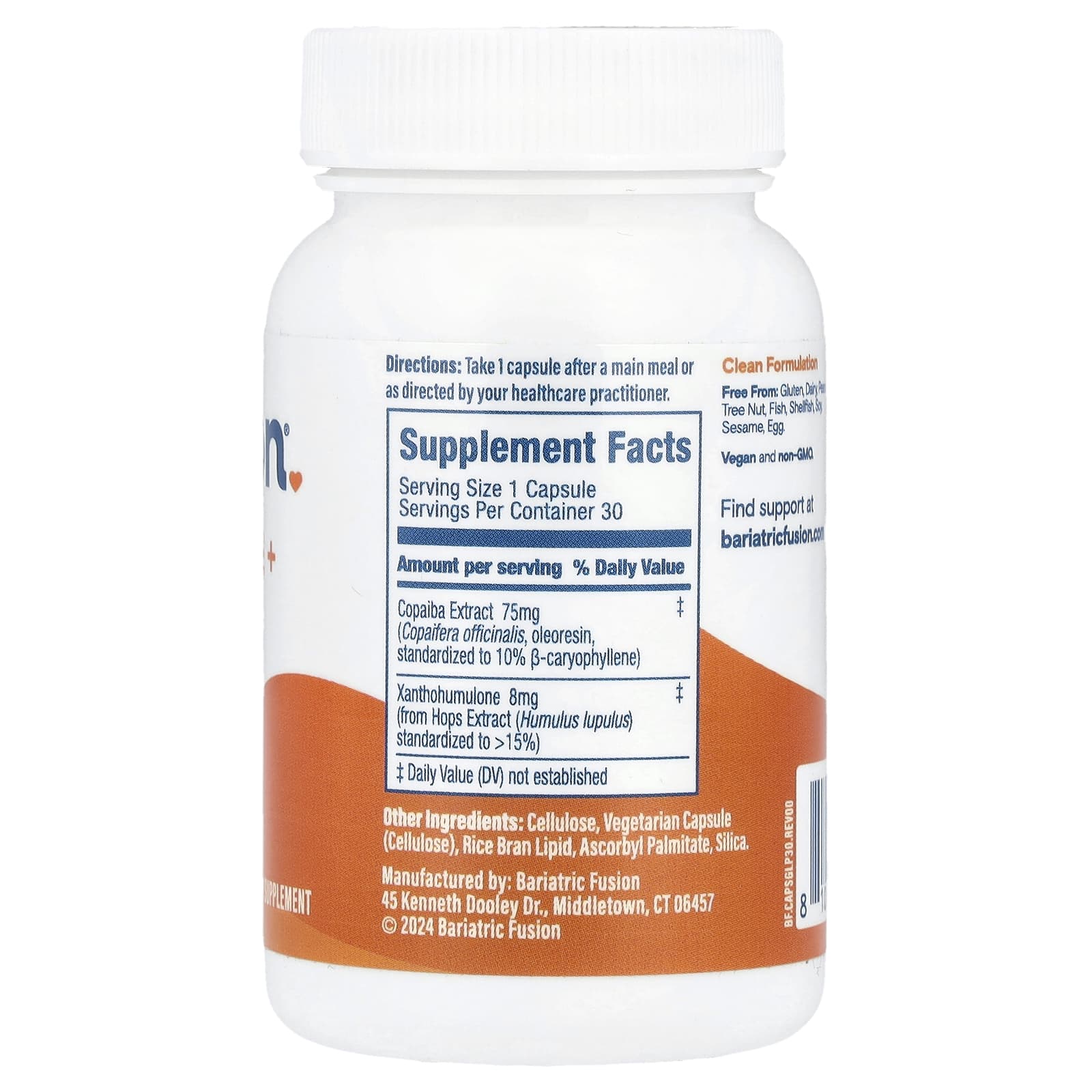 Bariatric Fusion, GLP-One+ with Hops Extract, 30 Capsules