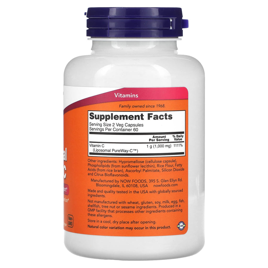 NOW Foods, Liposomal Vitamin C, 120 Veg Capsules (500 mg per Capsule)