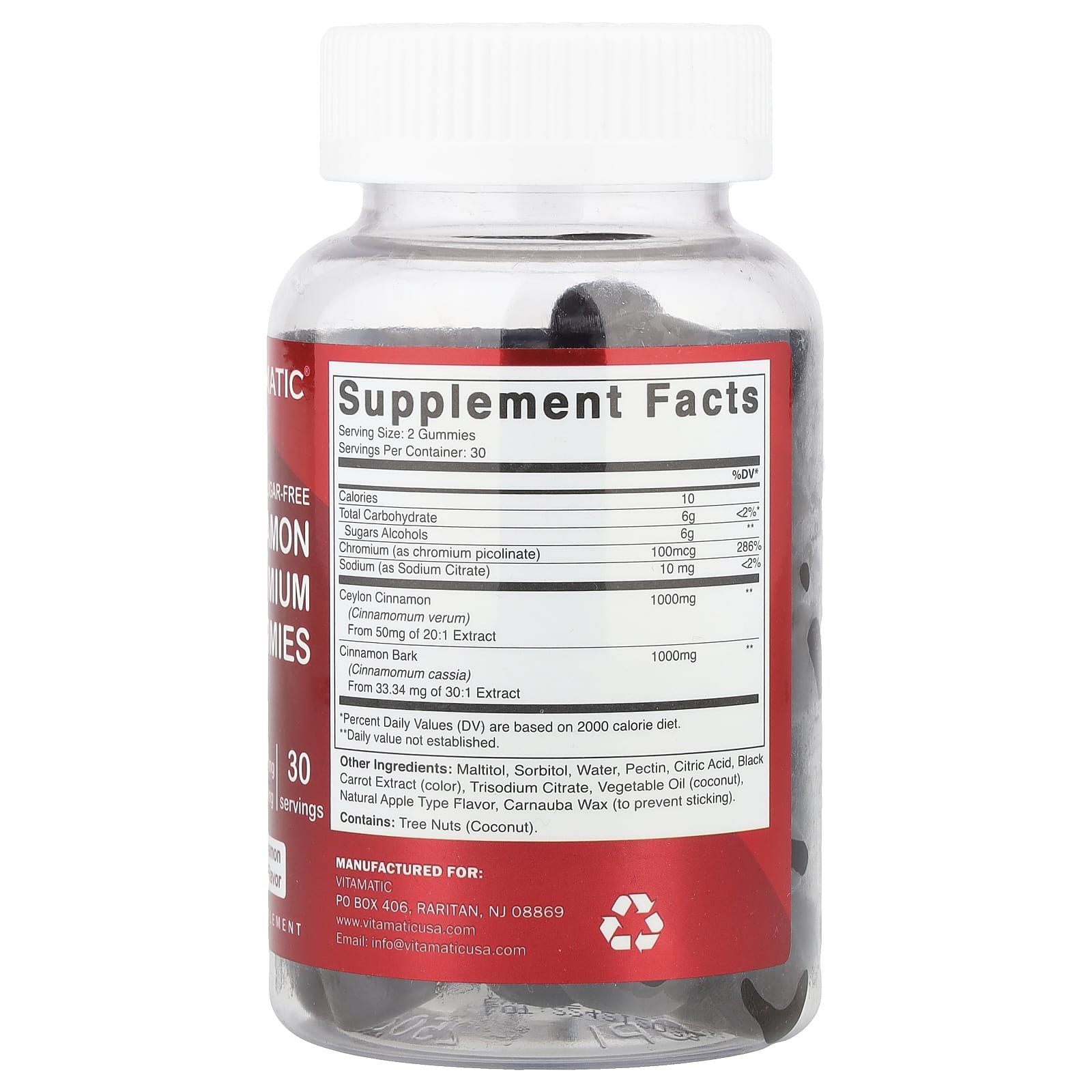 Vitamatic, Cinnamon Chromium Gummies, Natural Cinnamon & Apple Pie, 60 Gummies