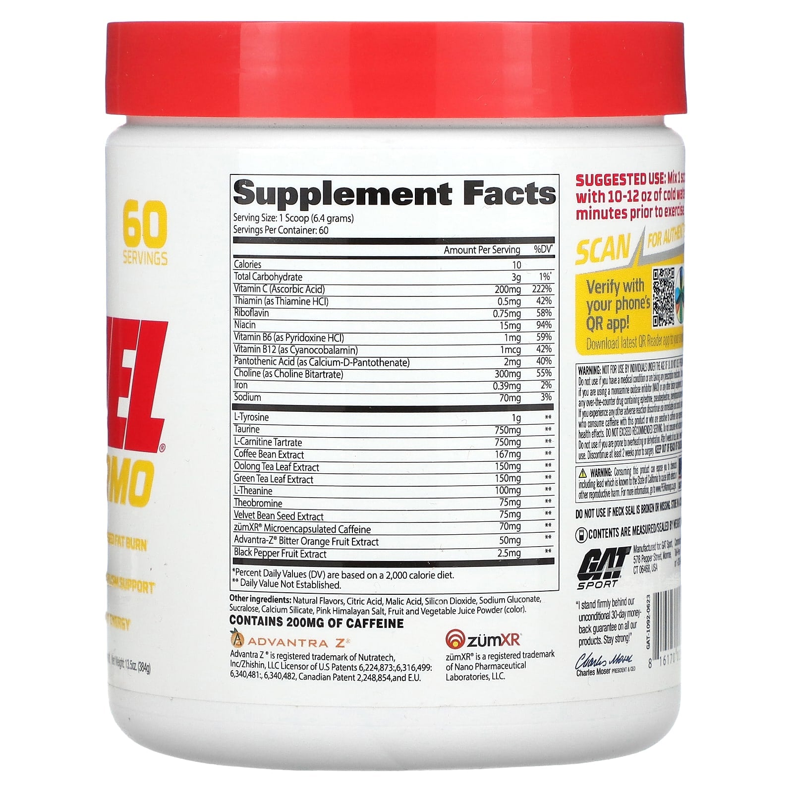 GAT, JetFuel®, Thermo, Fat Burner, Strawberry Lemonade, 13.5 oz (384 g)
