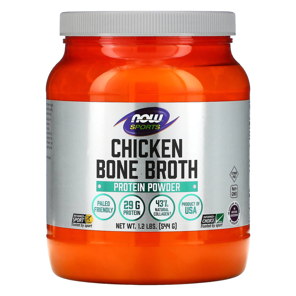 NOW Foods, Sports, Chicken Bone Broth Protein Powder, 1.2 lbs (544 g)