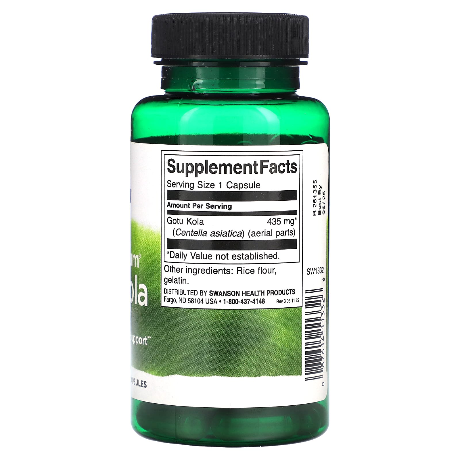 Swanson, Full Spectrum® Gotu Kola, 435 mg, 60 Capsules