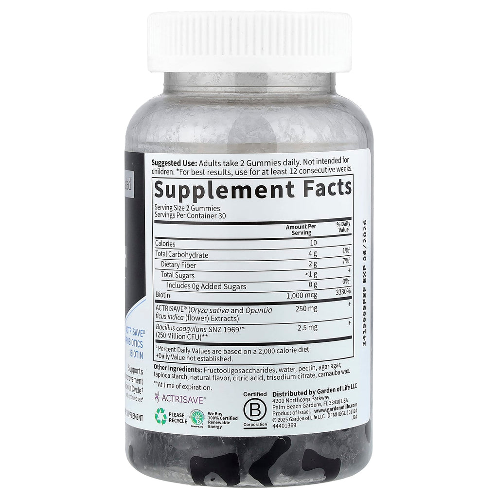 Garden of Life, Hair Growth Gummies for Men, Berry, 60 Gummies