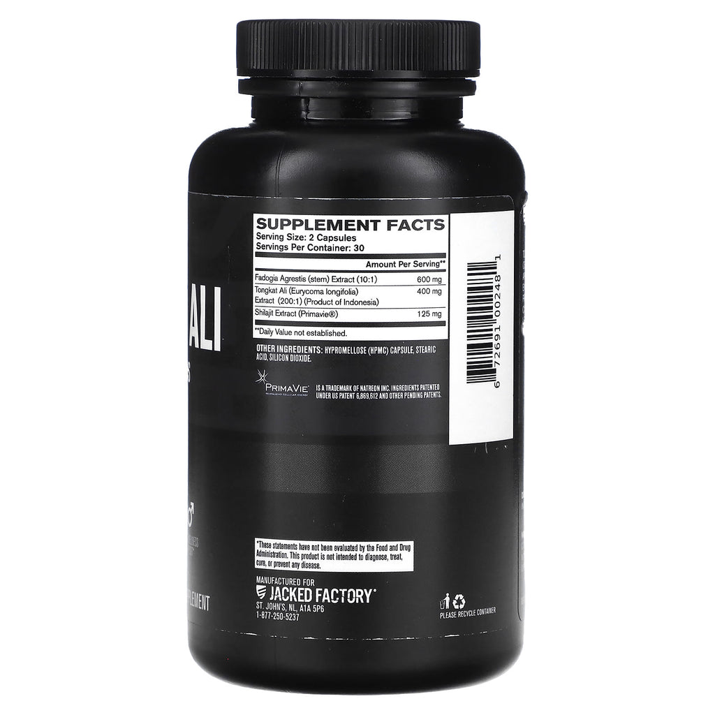 Jacked Factory, Essential Series, Tongkat Ali + Fadogia Agrestis, 60 Veggie Capsules