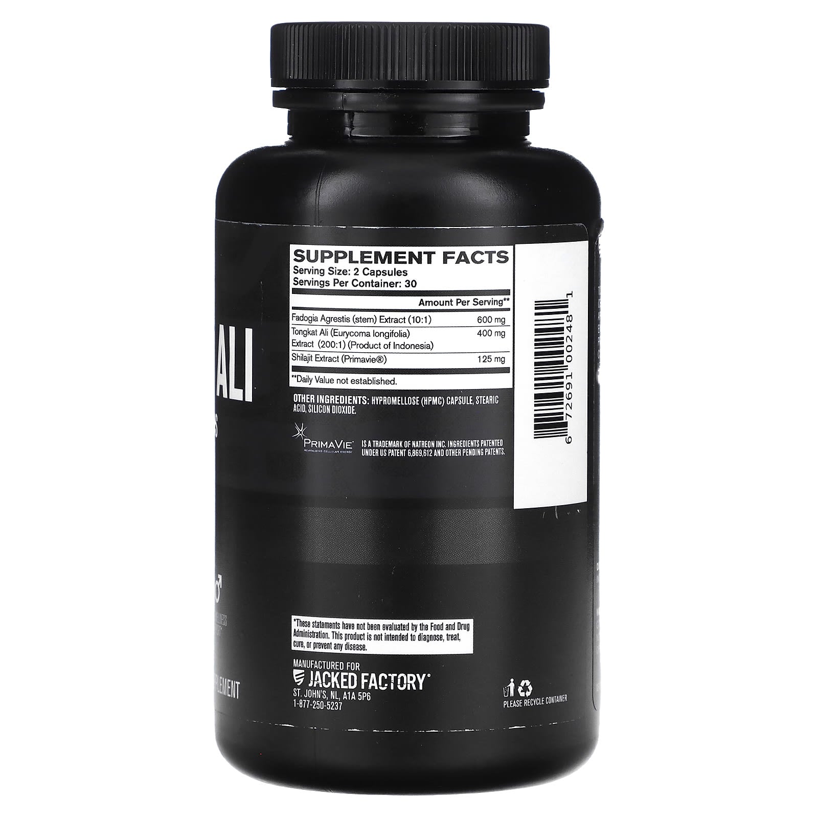 Jacked Factory, Essential Series, Tongkat Ali + Fadogia Agrestis, 60 Veggie Capsules