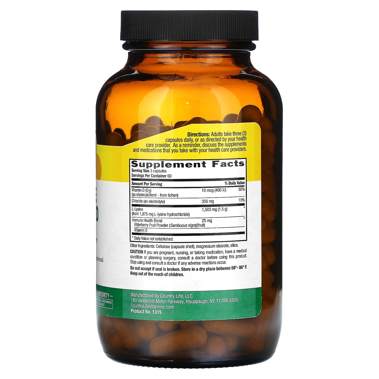 Country Life, L-Lysine, Advanced, 180 Vegan Capsules
