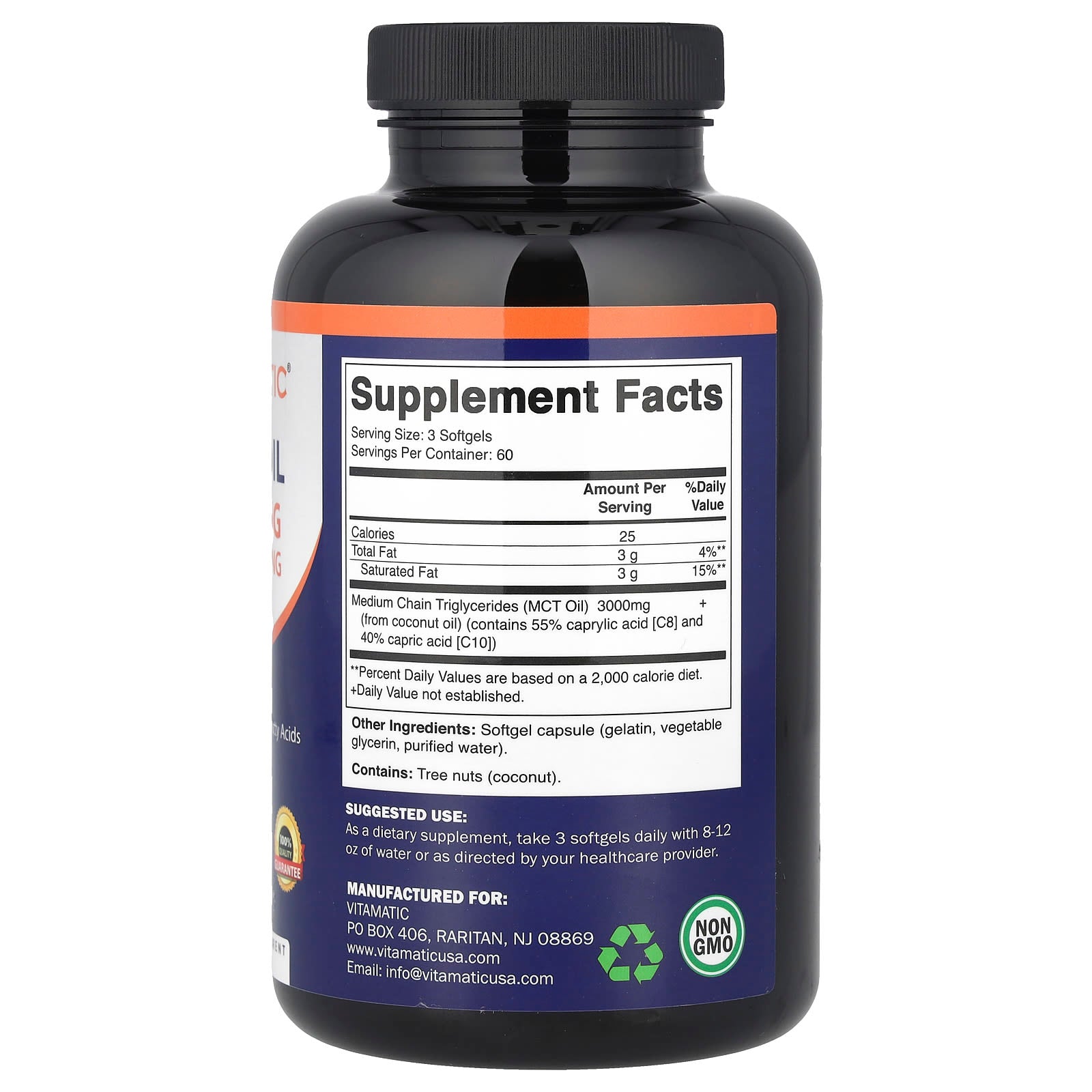 Vitamatic, MCT Oil, 180 Softgels (1,000 mg per Softgel)