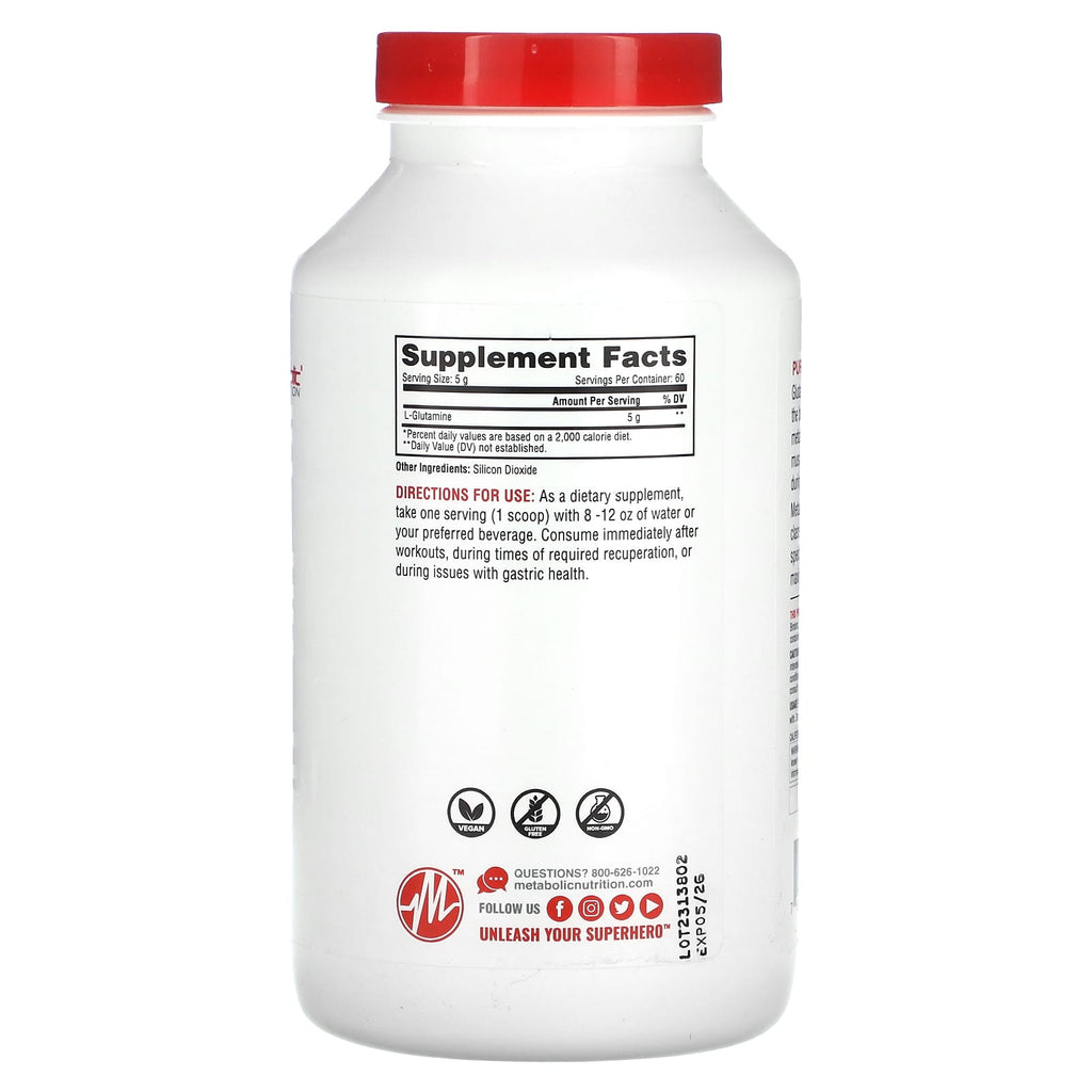 Metabolic Nutrition, L-Glutamine, Unflavored, 10.58 oz (300 g)