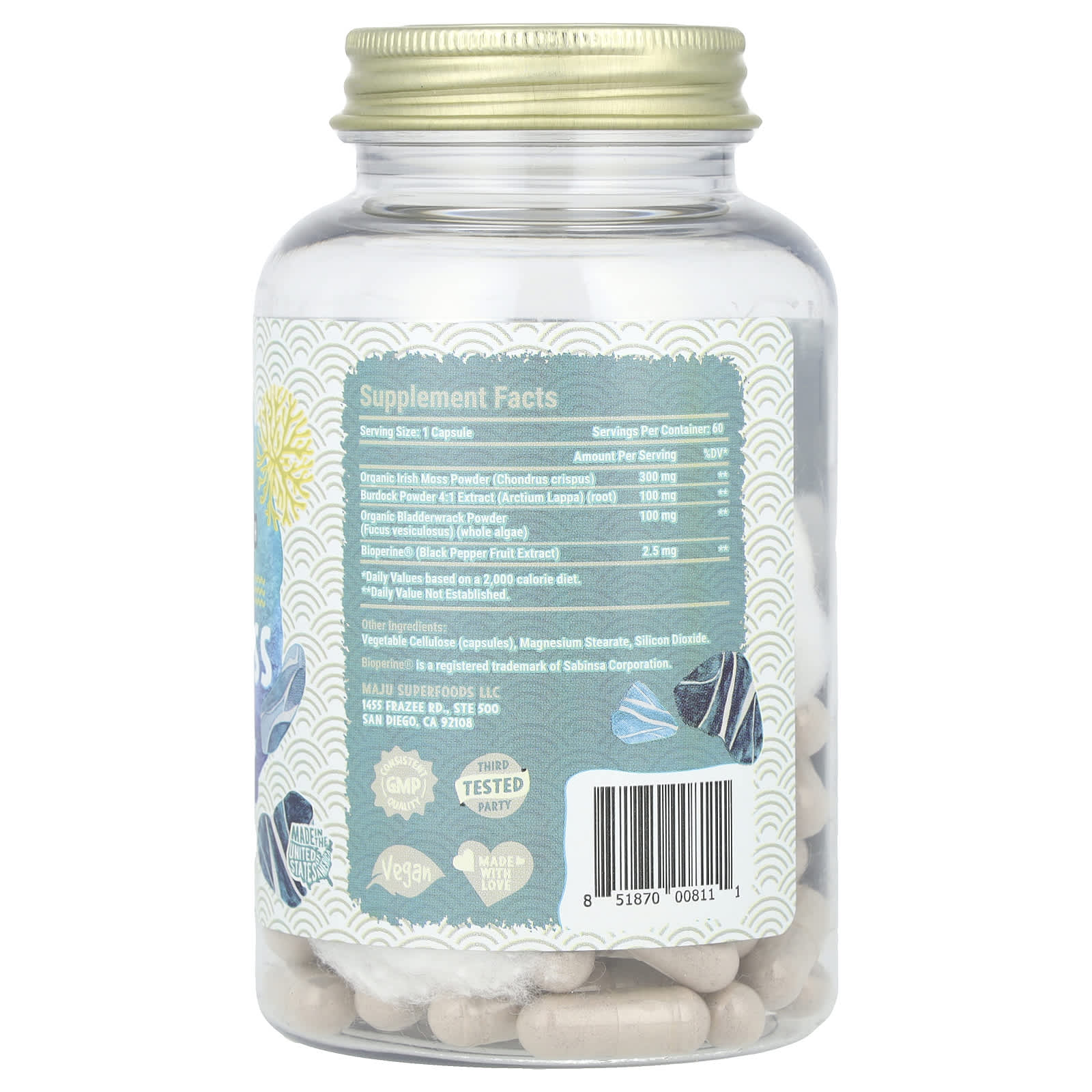 Maju Superfoods, Wild Sea Moss, 60 Capsules