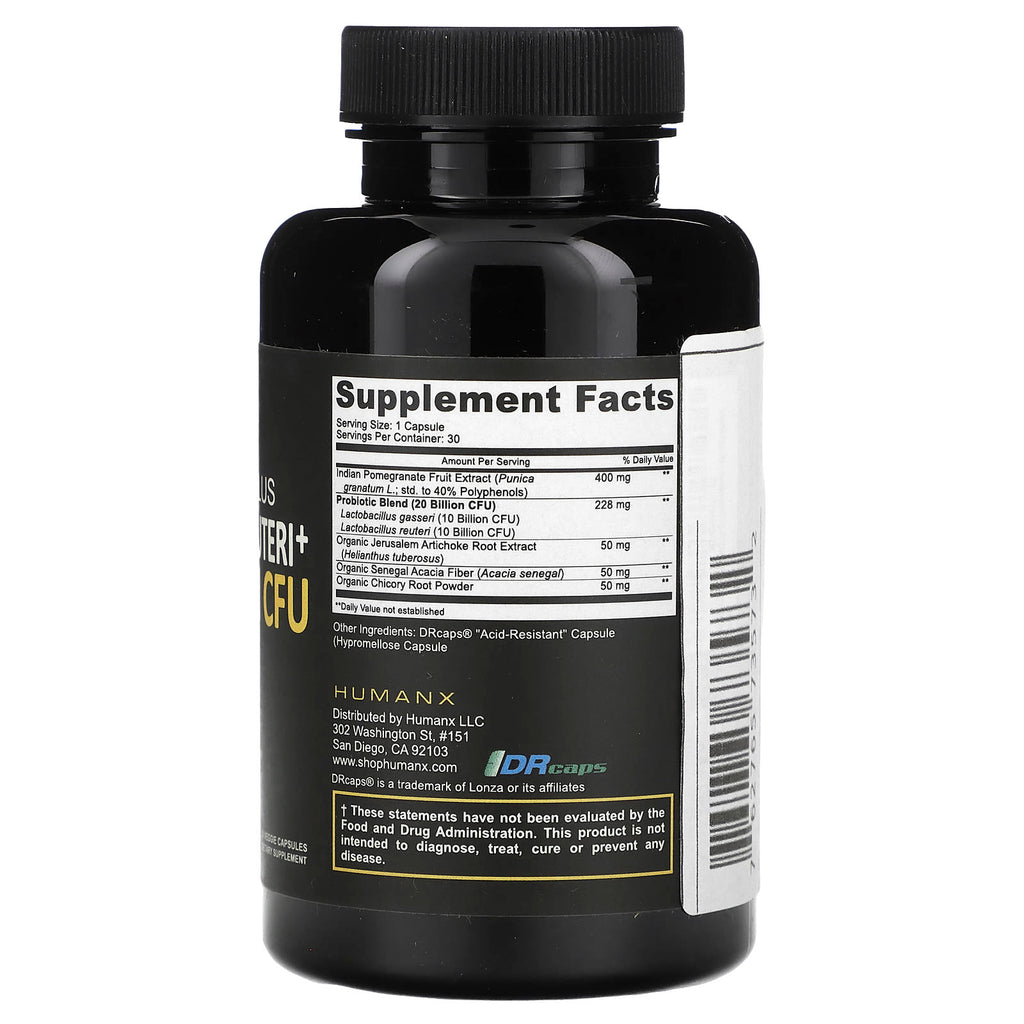 Humanx, Lactobacillus Gasseri & Reuteri+, 20 Billion CFU, 30 Veggie Capsules