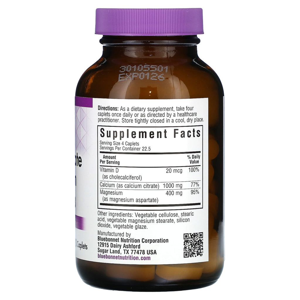 Bluebonnet Nutrition, Calcium Citrate Magnesium Vitamin D3, 90 Caplets