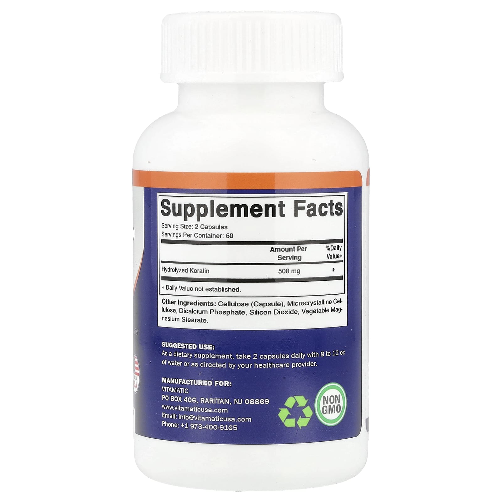 Vitamatic, Hydrolyzed Keratin, 120 Vegetable Capsules (250 mg per Capsule)