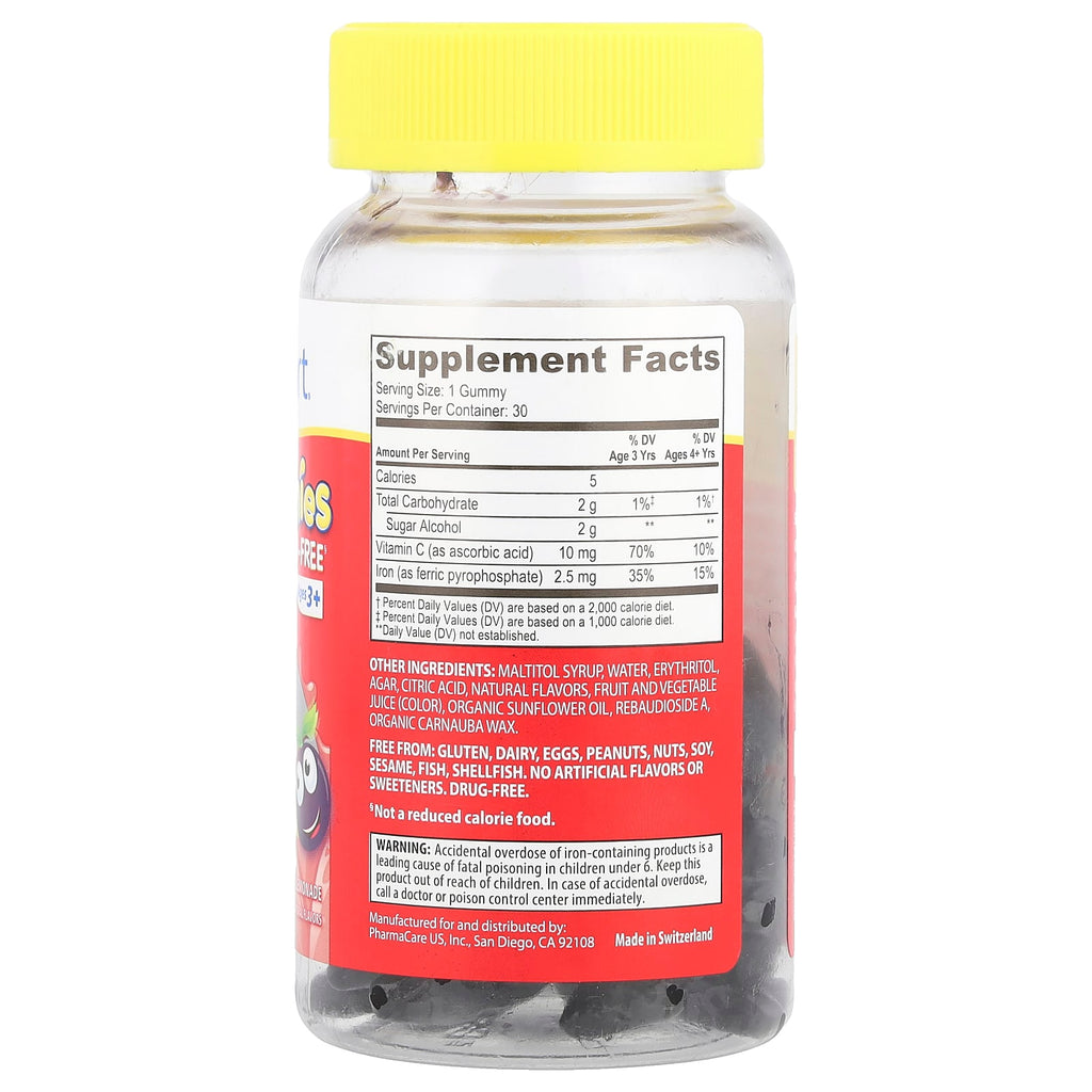 Kids Smart, Kids Smart® VITA Gummies®, Iron + Vitamin C, Ages 3+, Blackberry Lemonade, 30 Gummies