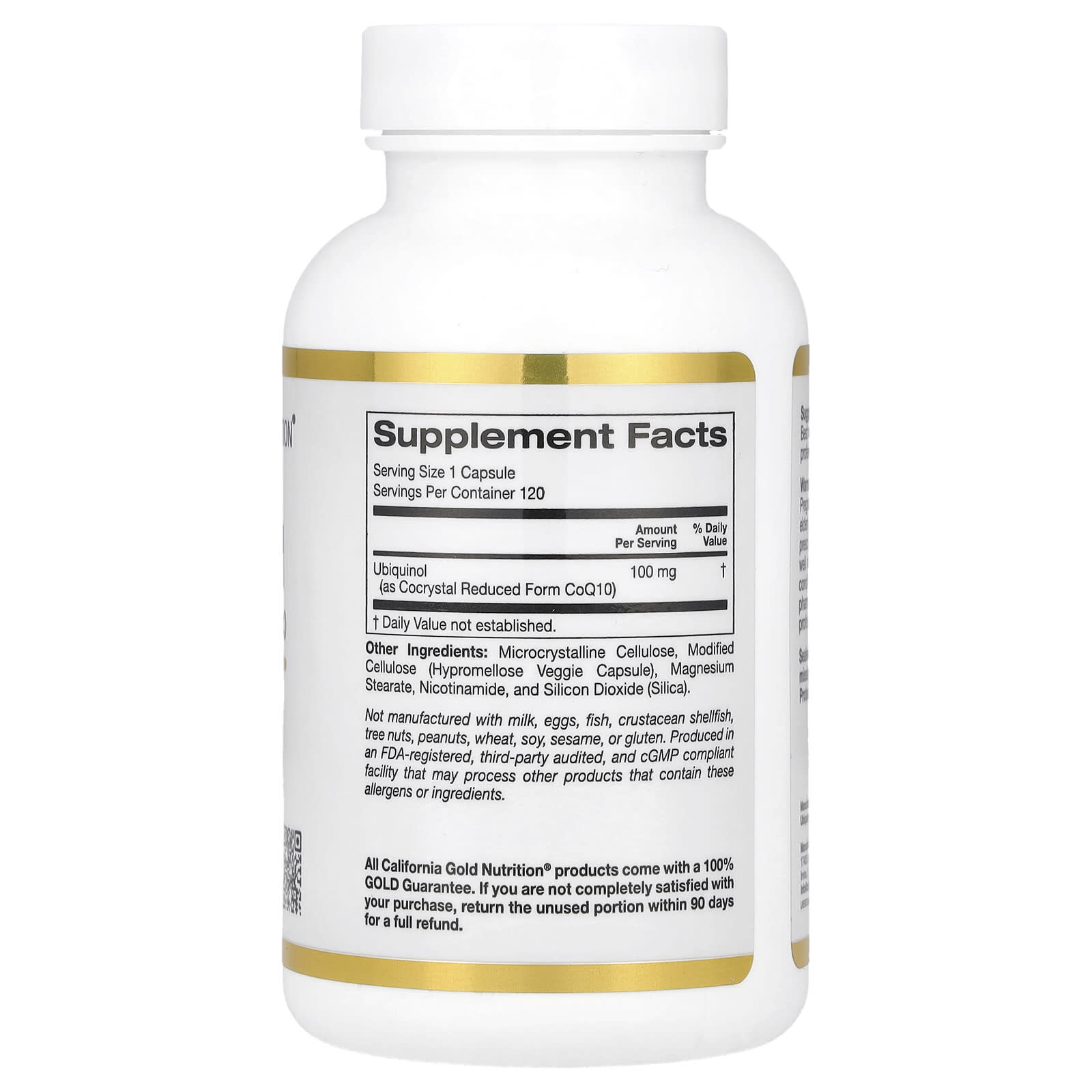 California Gold Nutrition, Ubiquinol Reduced Form CoQ10, 100 mg , 120 Veggie Capsules