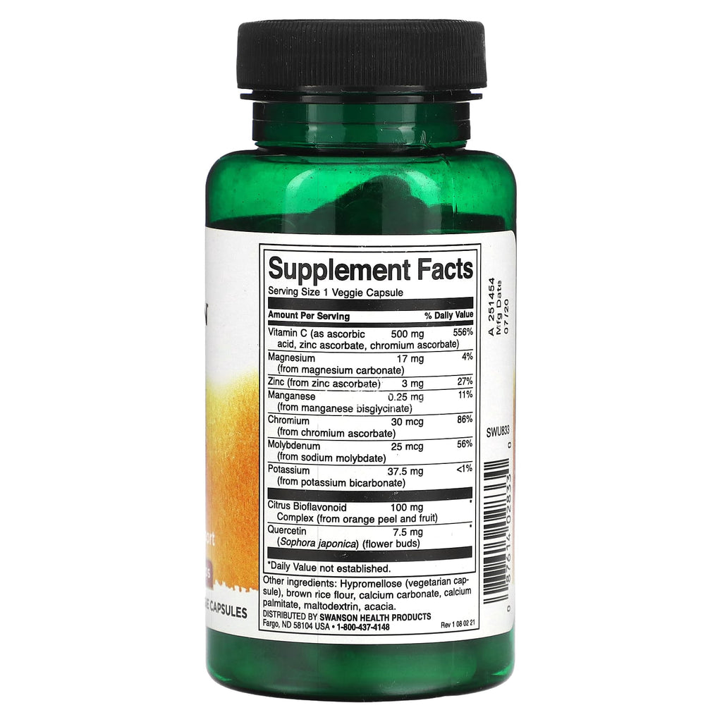 Swanson, Vitamin C Complex with Bioflavonoids, 60 Veggie Capsules