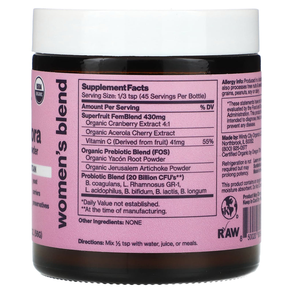Sunbiotics, Friendlier Flora, Women's Blend, Probiotic & Prebiotic Powder, 2 oz (56 g)