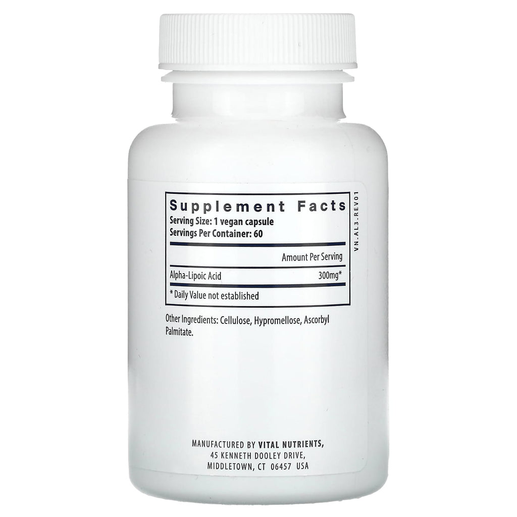 Vital Nutrients, Lipoic Acid, 60 Vegan Capsules (300 mg per Capsule)