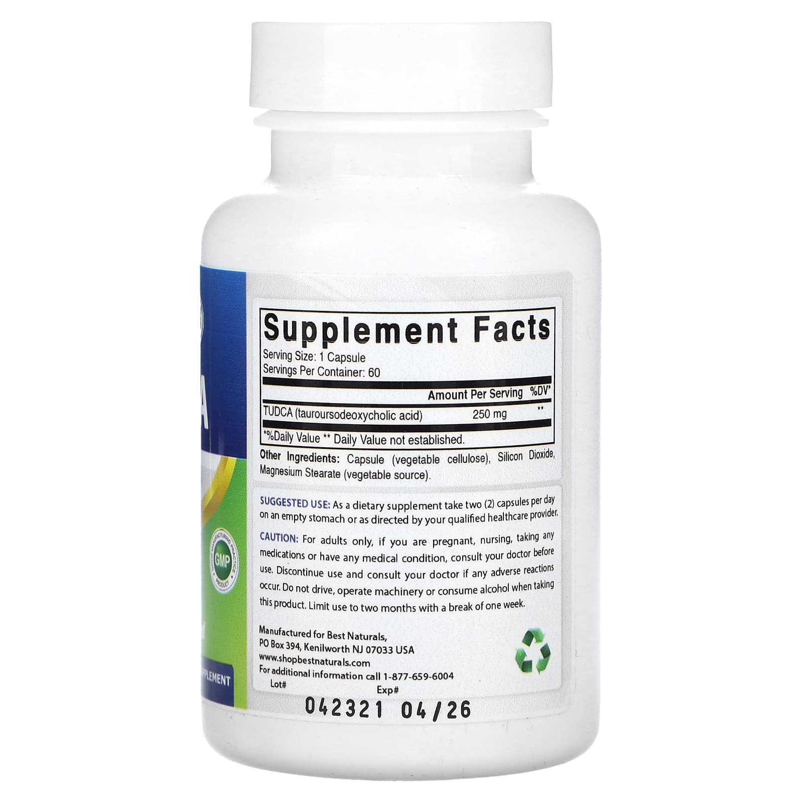 Best Naturals, TUDCA, 250 mg, 60 Capsules