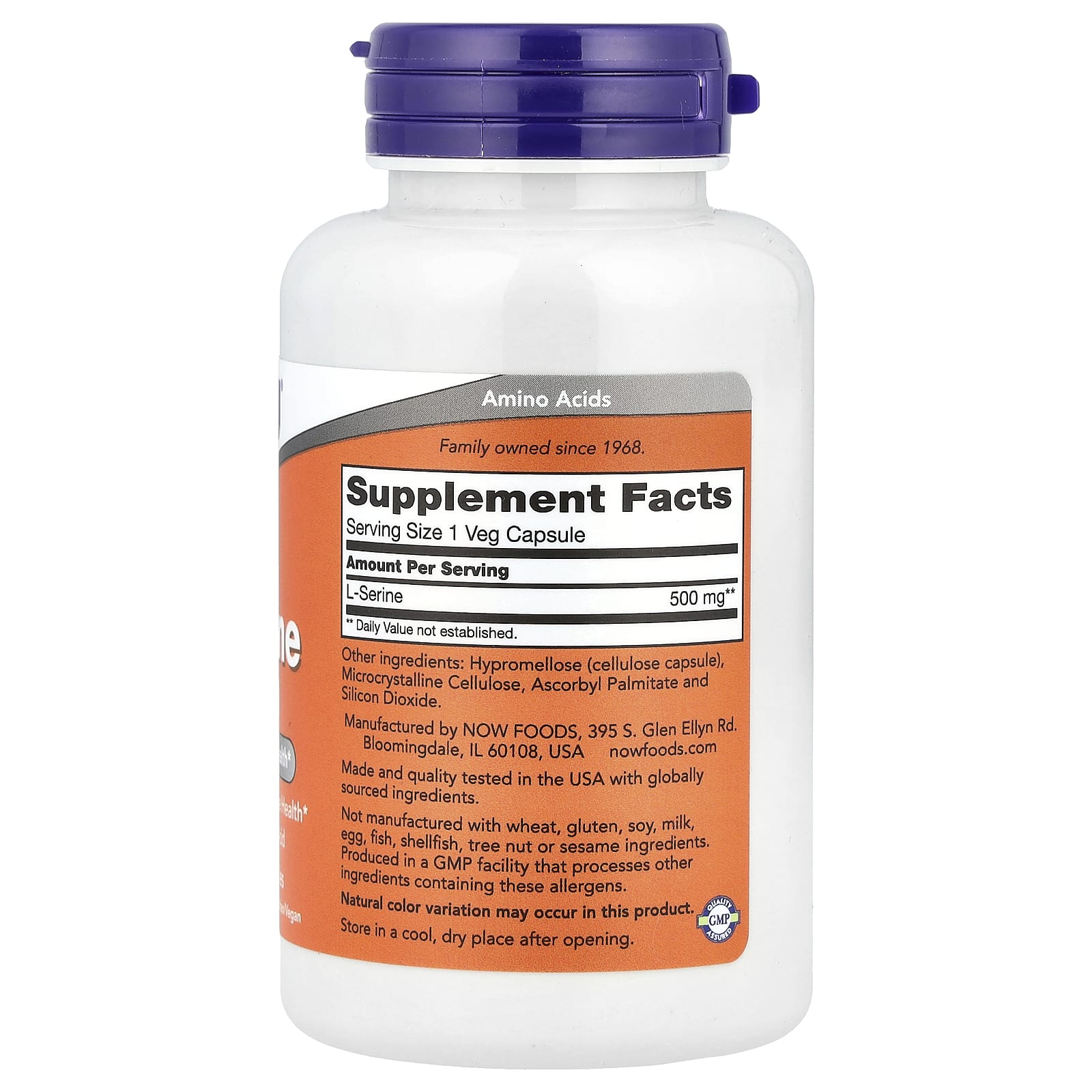 NOW Foods, L-Serine, 500 mg , 120 Veg Capsules