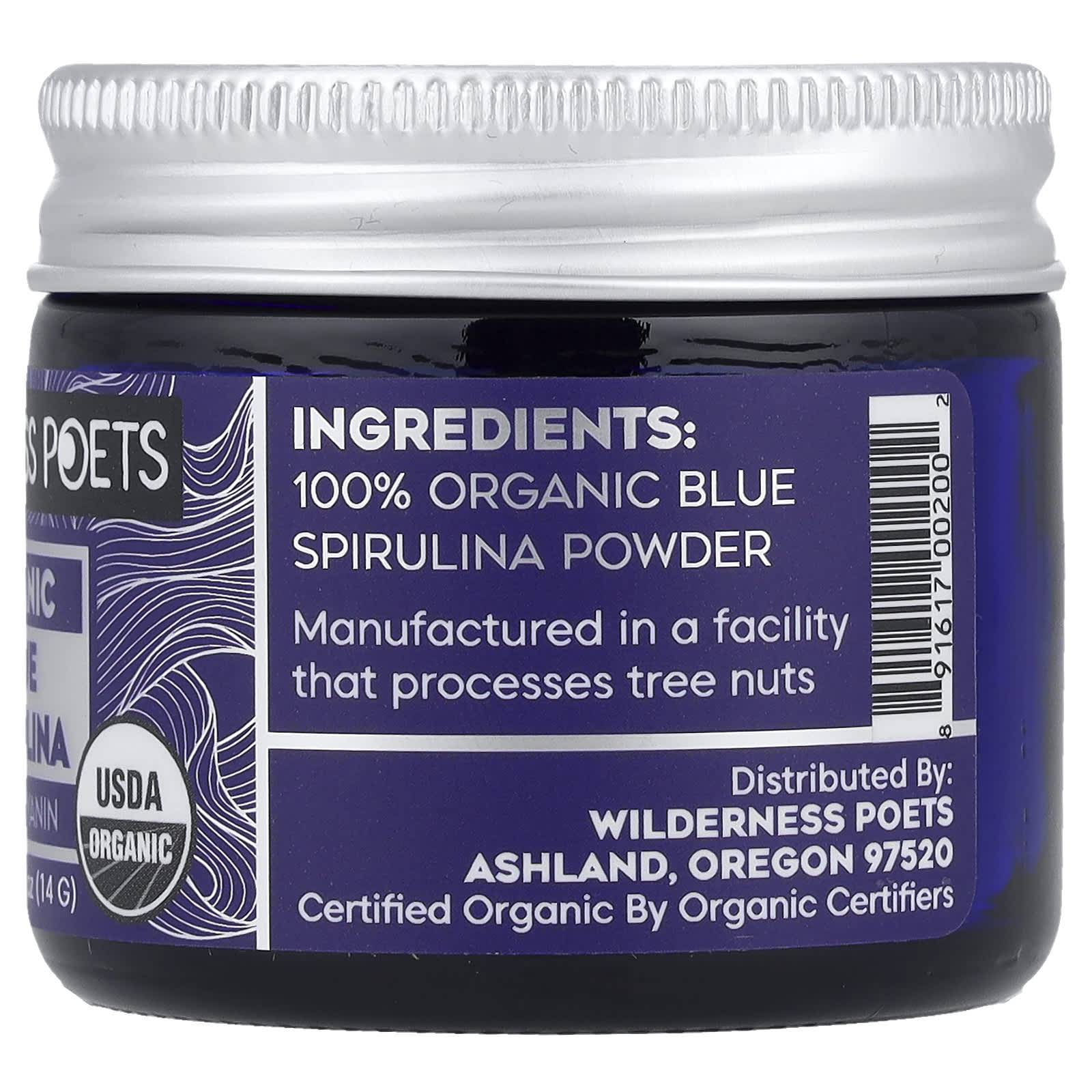 Wilderness Poets, Organic Blue Spirulina Phycocyanin, 0.5 oz (14 g)