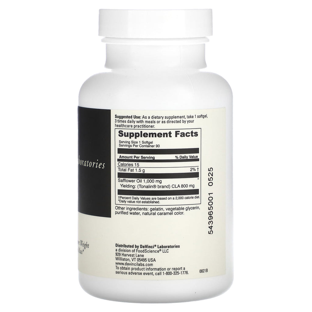 DaVinci Laboratories, Tonalin - CLA, 90 Softgels