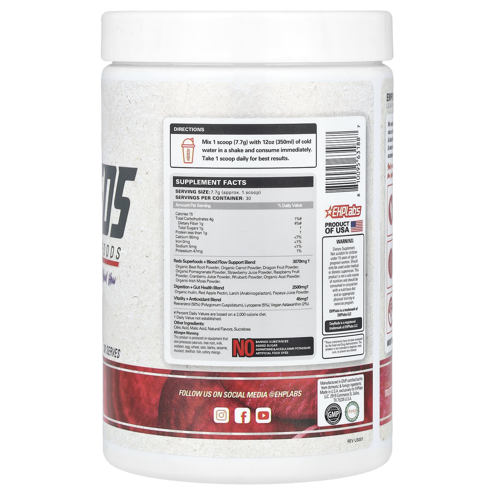 EHPlabs, Oxyreds, Daily Red Superfoods, Forest Berries, 8.15 oz (231 g)