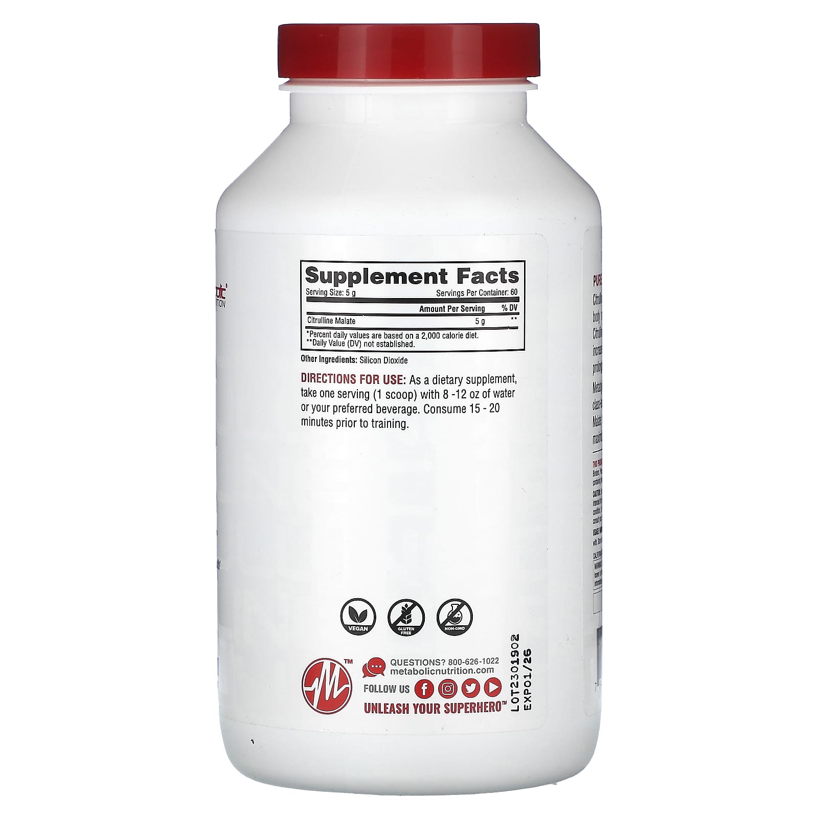 Metabolic Nutrition, Citrulline, Unflavored , 10.58 oz (300 g)