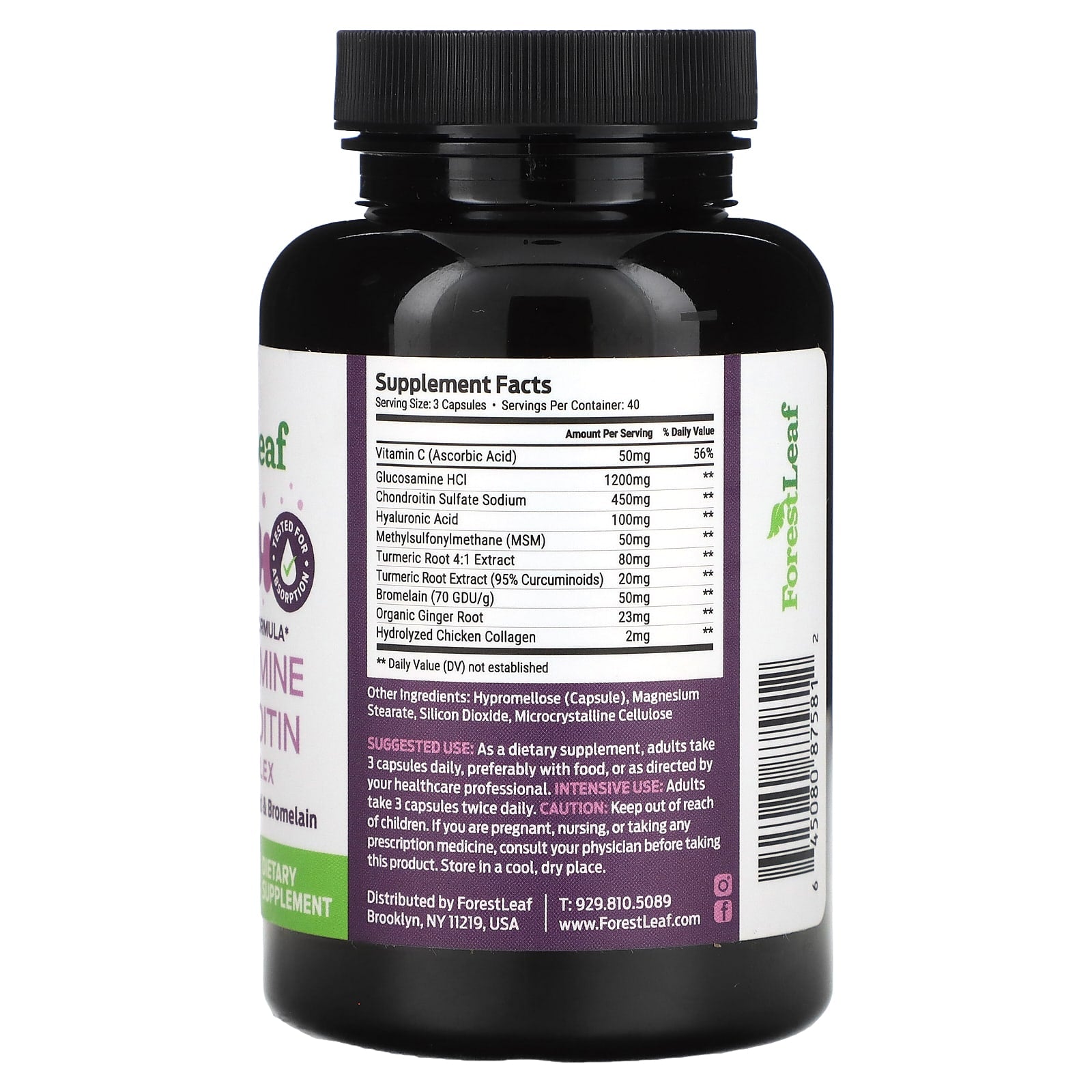 Forest Leaf, Glucosamine Chondroitin, 120 Capsules