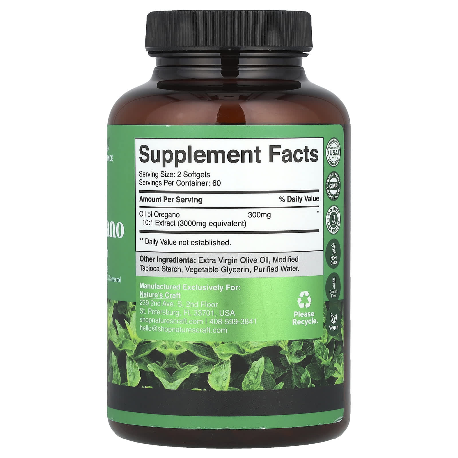 Nature's Craft, Oil of Oregano, 120 Softgels (150 mg per Softgel)