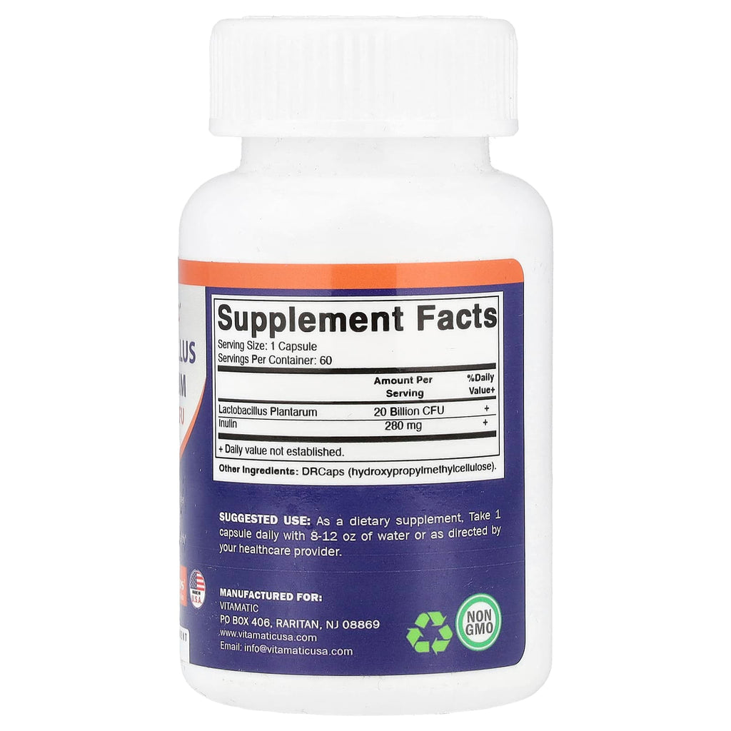 Vitamatic, Lactobacillus Plantarum, 60 DRcaps® Hypromellose Capsules