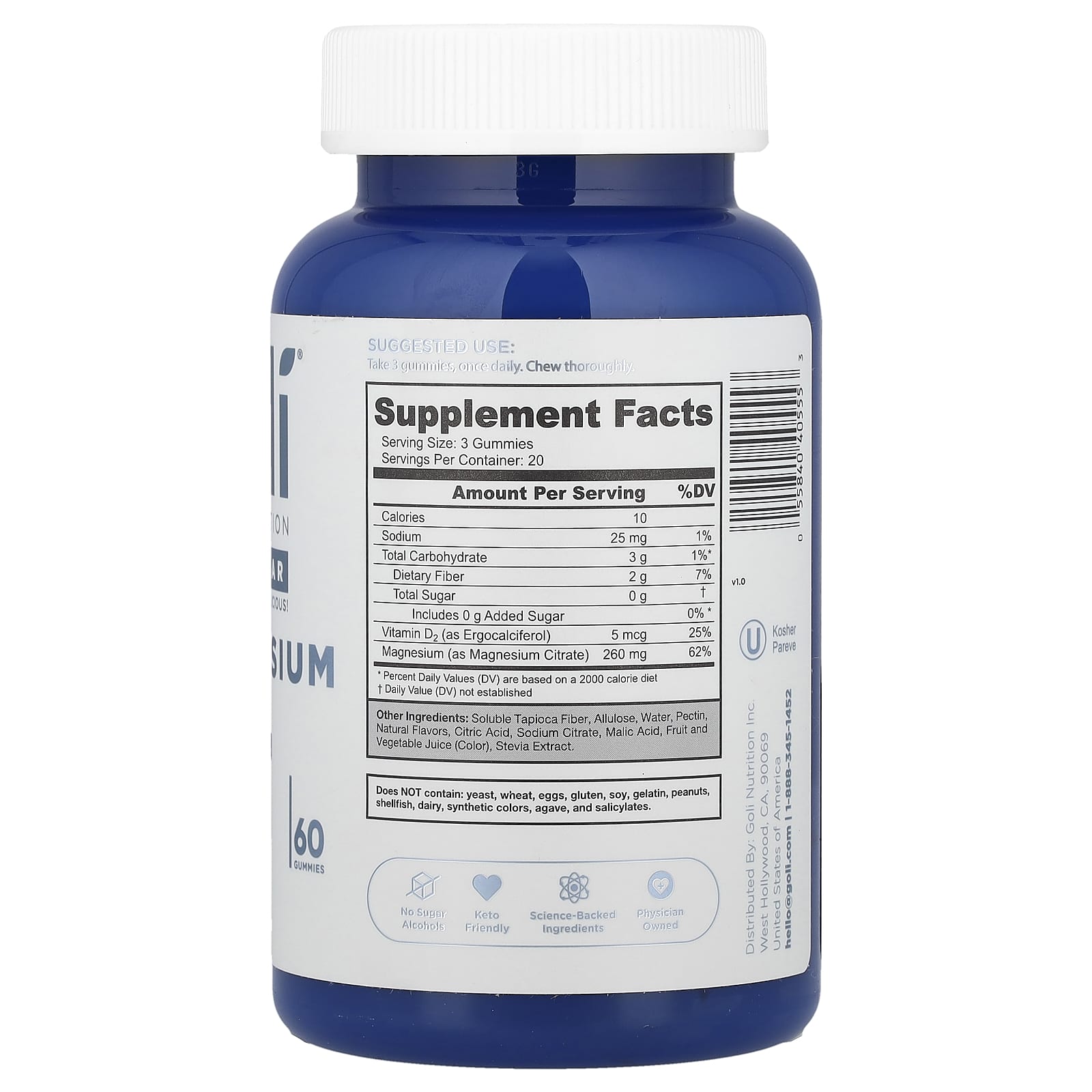 Goli Nutrition, Magnesium Gummies, 60 Gummies