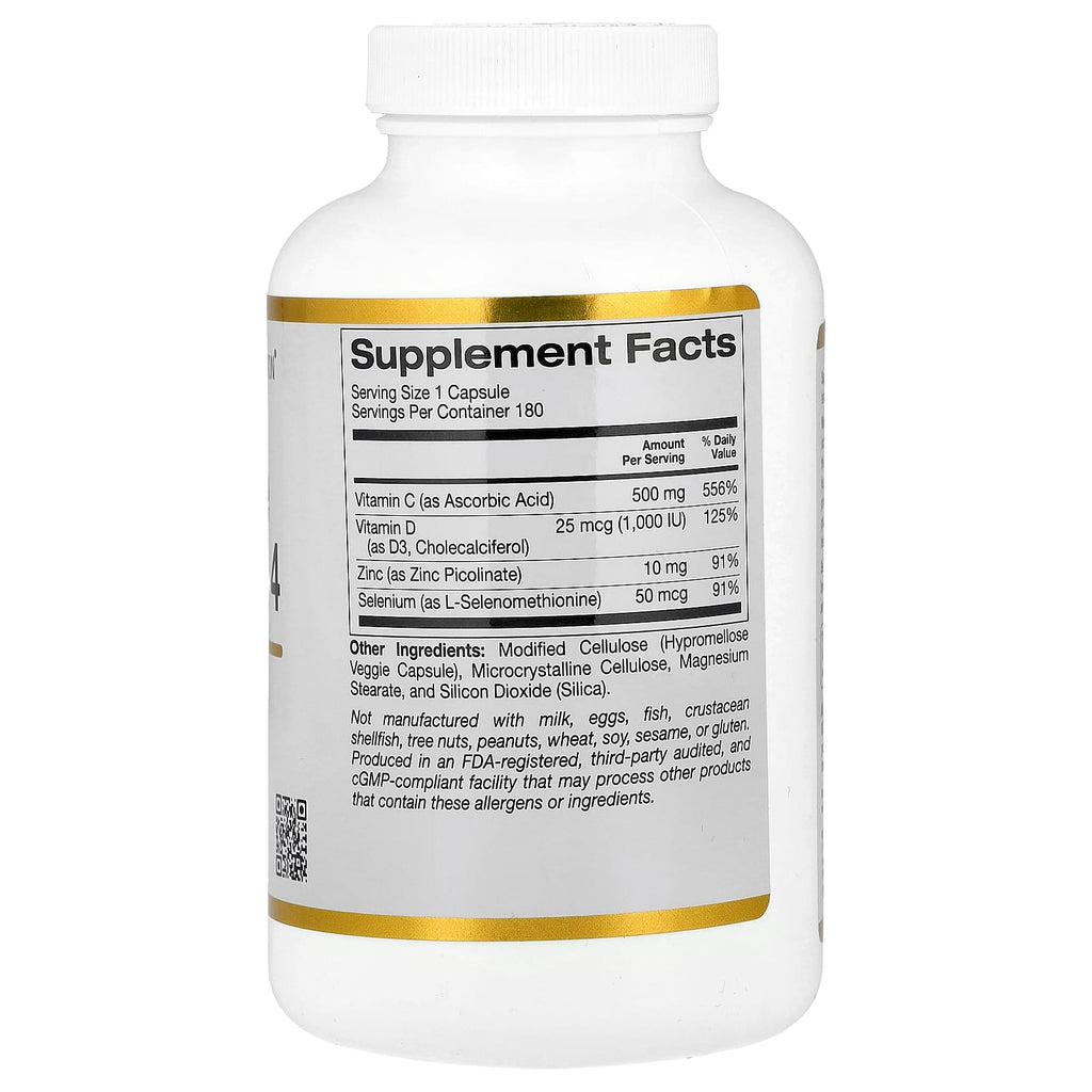 California Gold Nutrition, Immune Complex 4, 180 Veggie Capsules