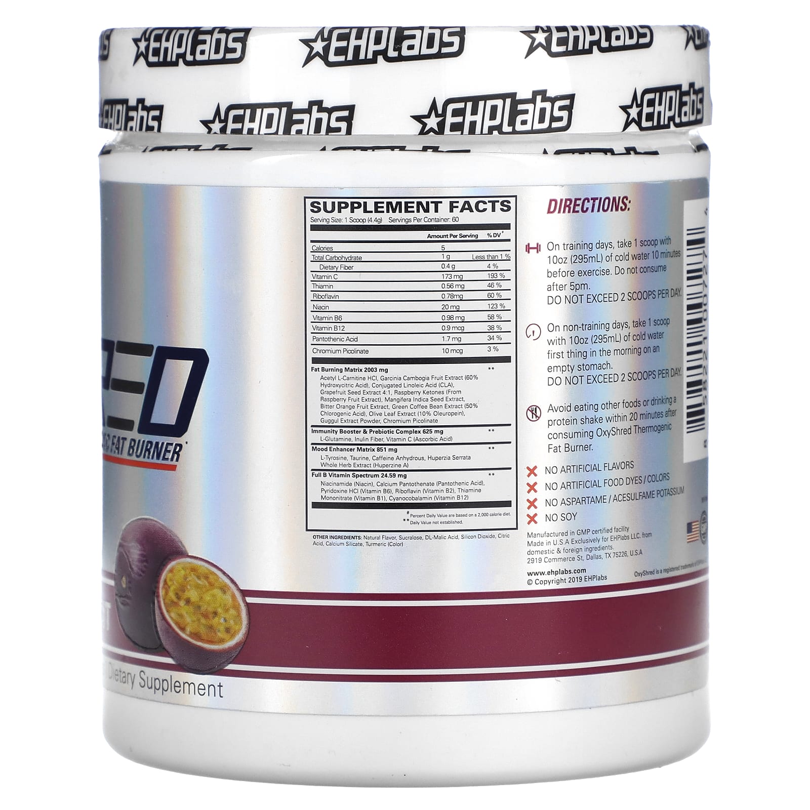 EHPlabs, OxyShred, Thermogenic Fat Burner, Passionfruit, 9.3 oz (264 g)