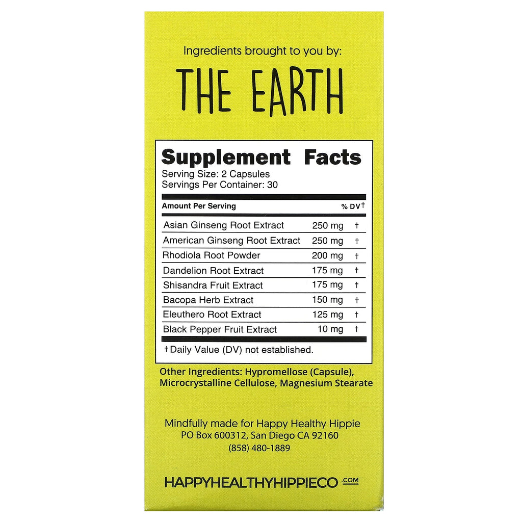 Happy Healthy Hippie, A Little Pick Me Up, Caffeine Free Energy , 60 Veggie Capsules