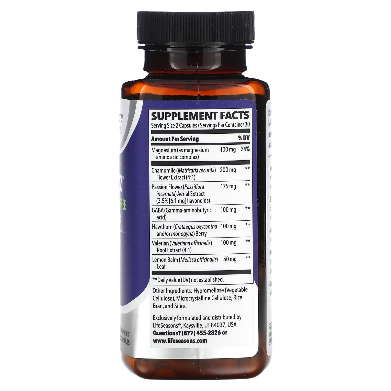 LifeSeasons, Rest-ZZZ, Melatonin-Free Sleep Support, 60 Veg Capsules