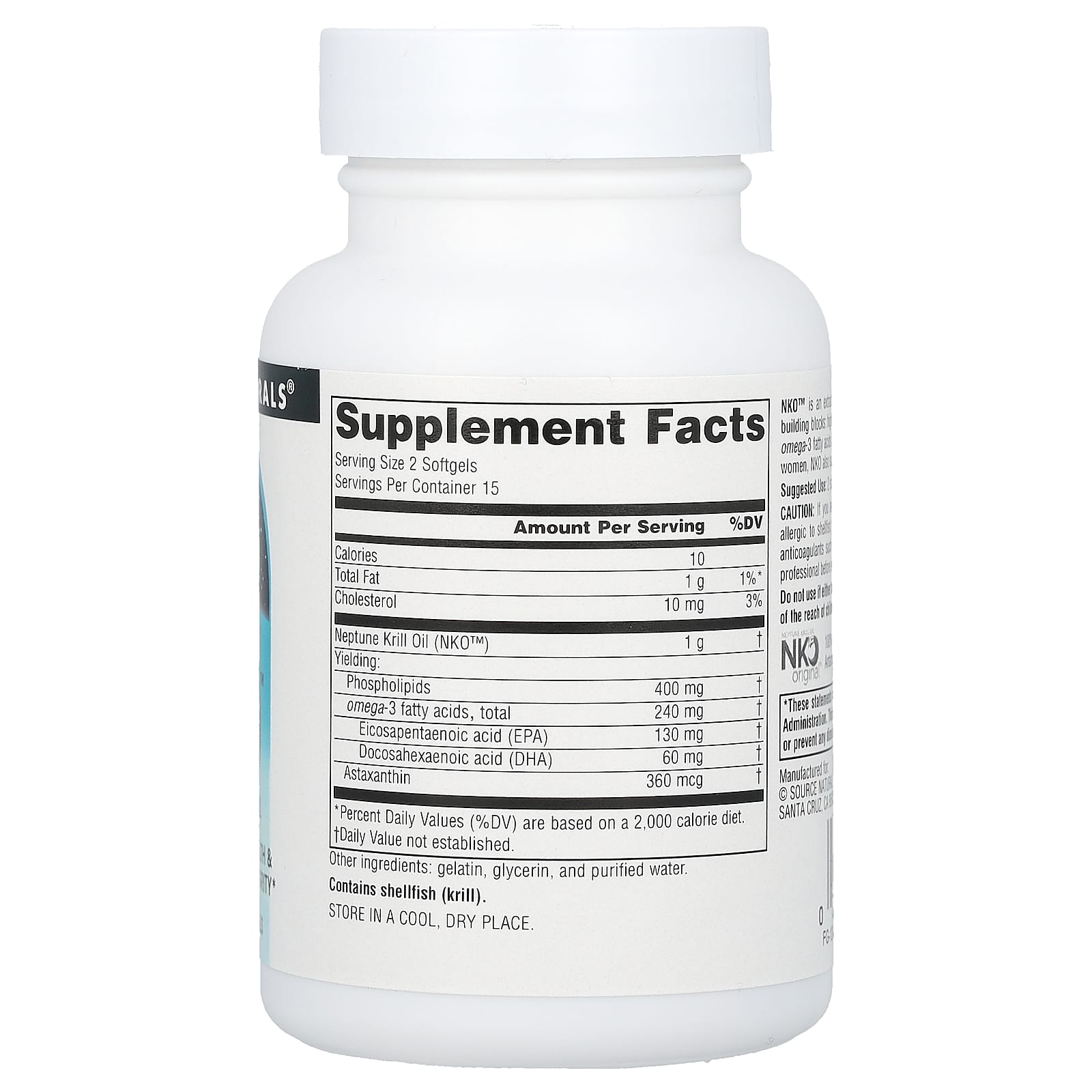 Source Naturals, NKO™, Neptune Krill Oil, 500 mg, 30 Softgels