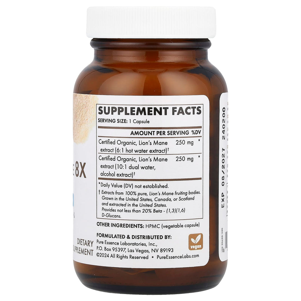 Pure Essence, MyPure™, Lion's Mane 8X, Maximum Strength, 60 Vegi-Caps
