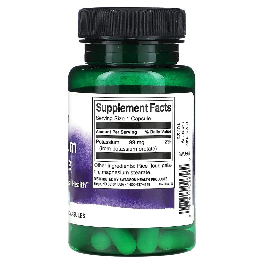 Swanson, Potassium Orotate, 99 mg, 60 Capsules