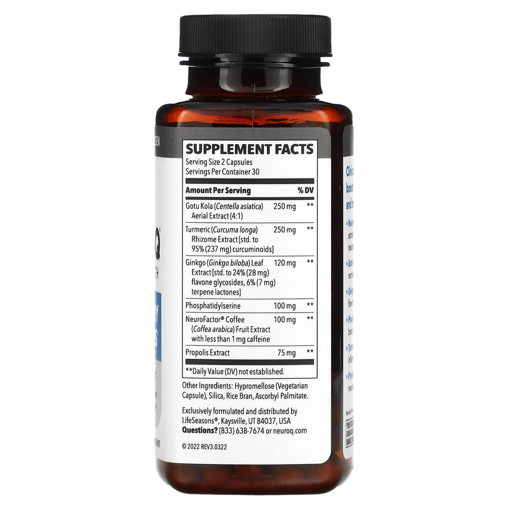 LifeSeasons, NeuroQ Brain Health, 60 Veg Capsules