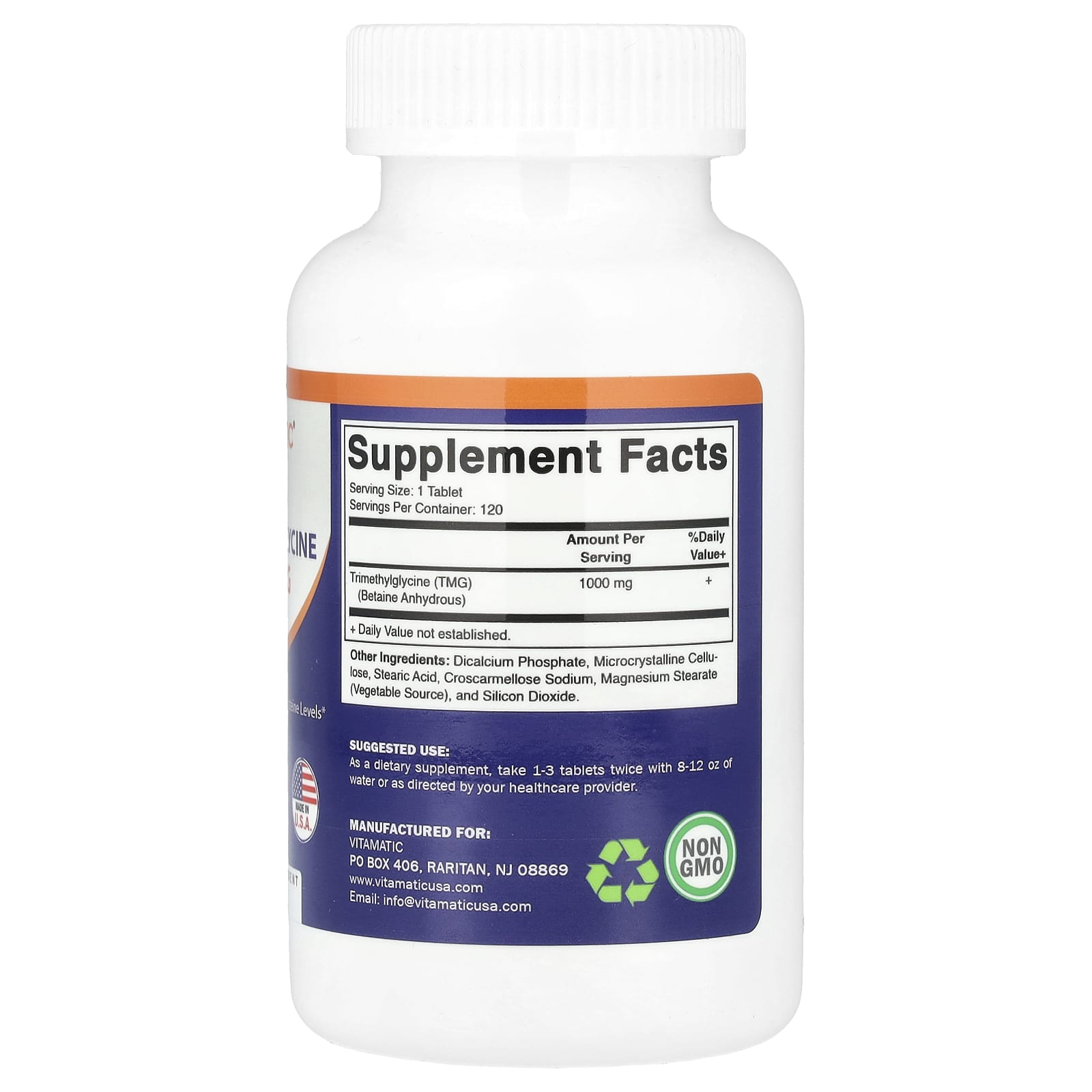 Vitamatic, TMG, 1,000 mg, 120 Tablets