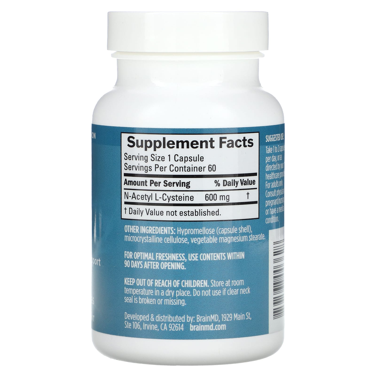 BrainMD, NAC, 600 mg, 60 Vegan Capsules