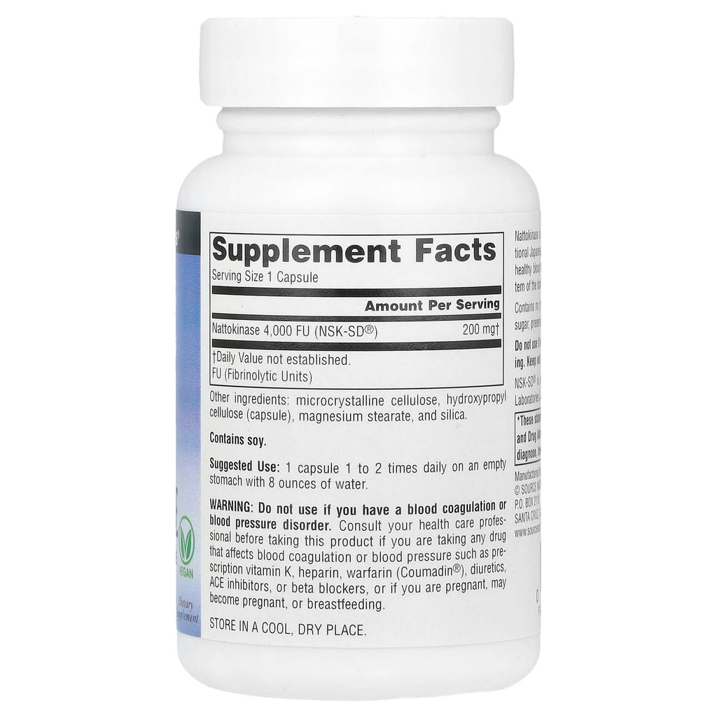 Source Naturals, NSK-SD®, Nattokinase , 200 mg, 60 Vegan Capsules