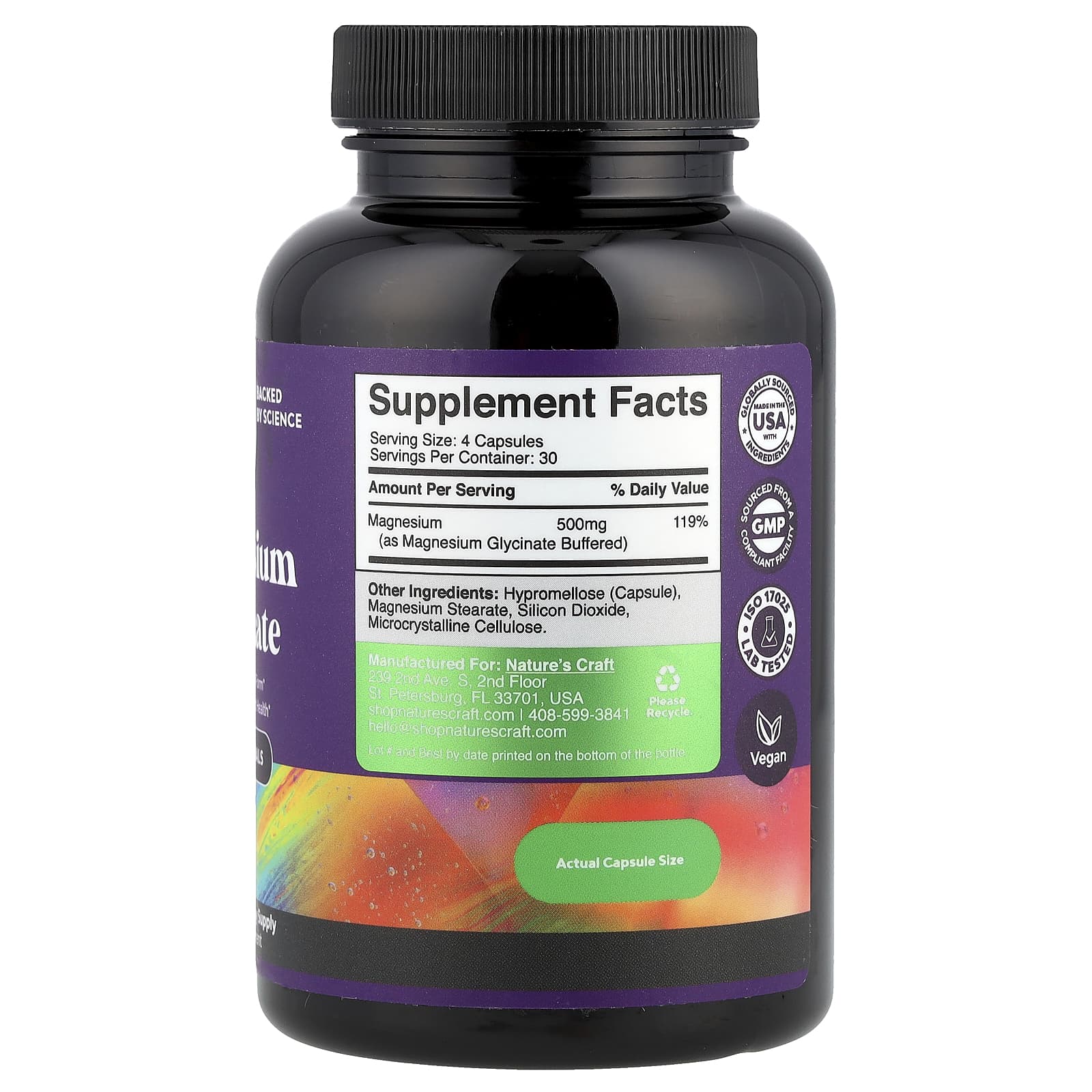 Nature's Craft, Magnesium Glycinate, 120 Capsules (125 mg per Capsule)