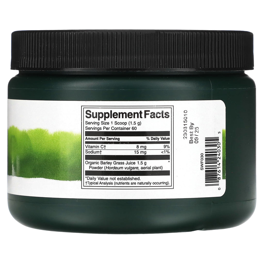 Swanson, Organic Barley Grass Juice Powder, 3.17 oz (90 g)