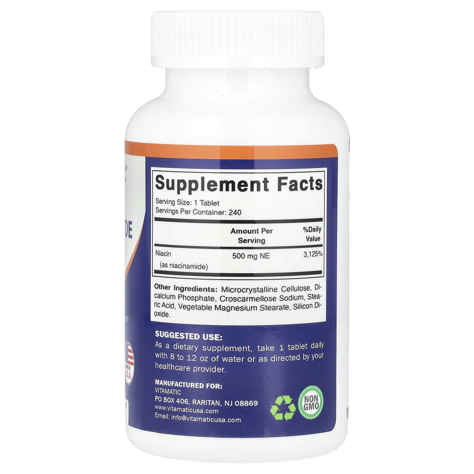 Vitamatic, Niacinamide, 500 mg, 240 Tablets