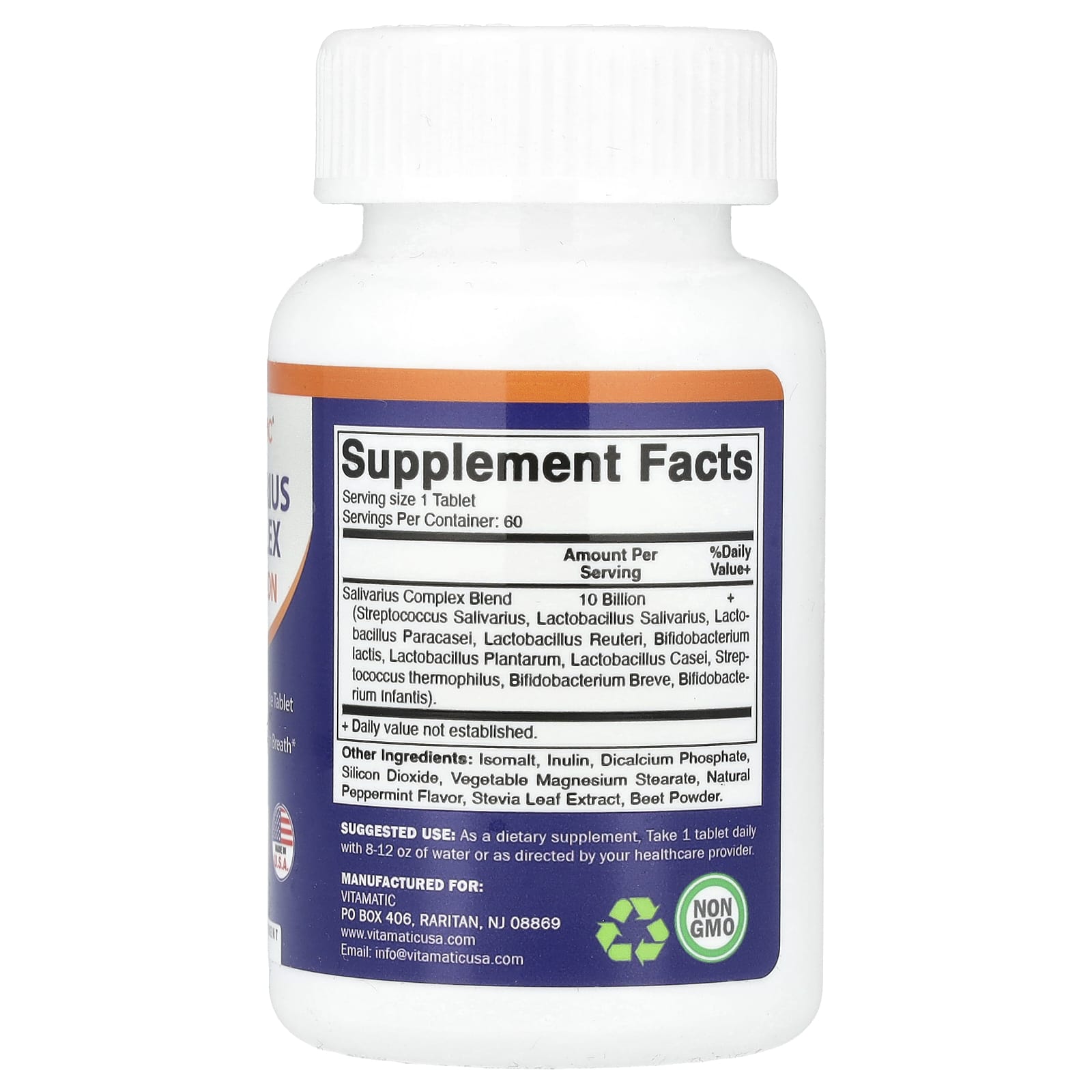 Vitamatic, Salivarius Complex, 10 Billion, 60 Chewable Tablets