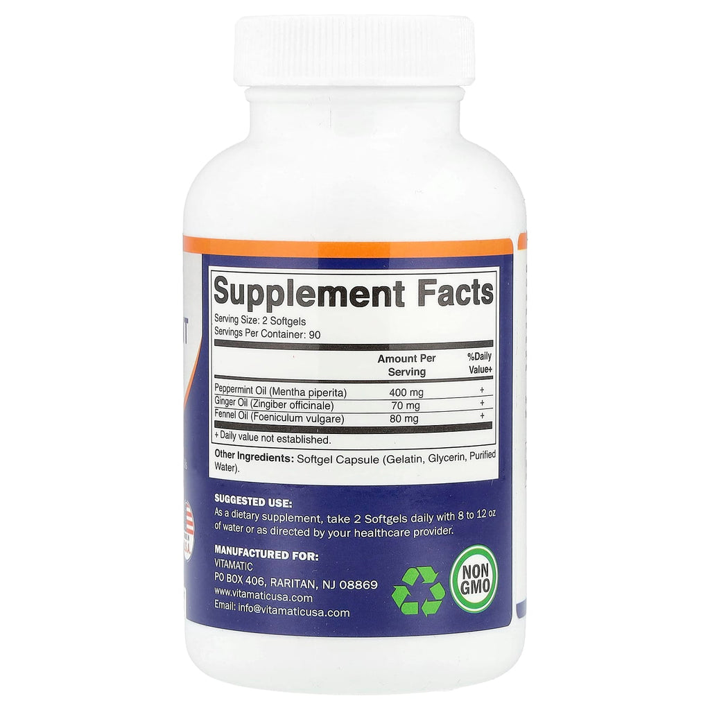 Vitamatic, Peppermint Oil, 180 Softgel