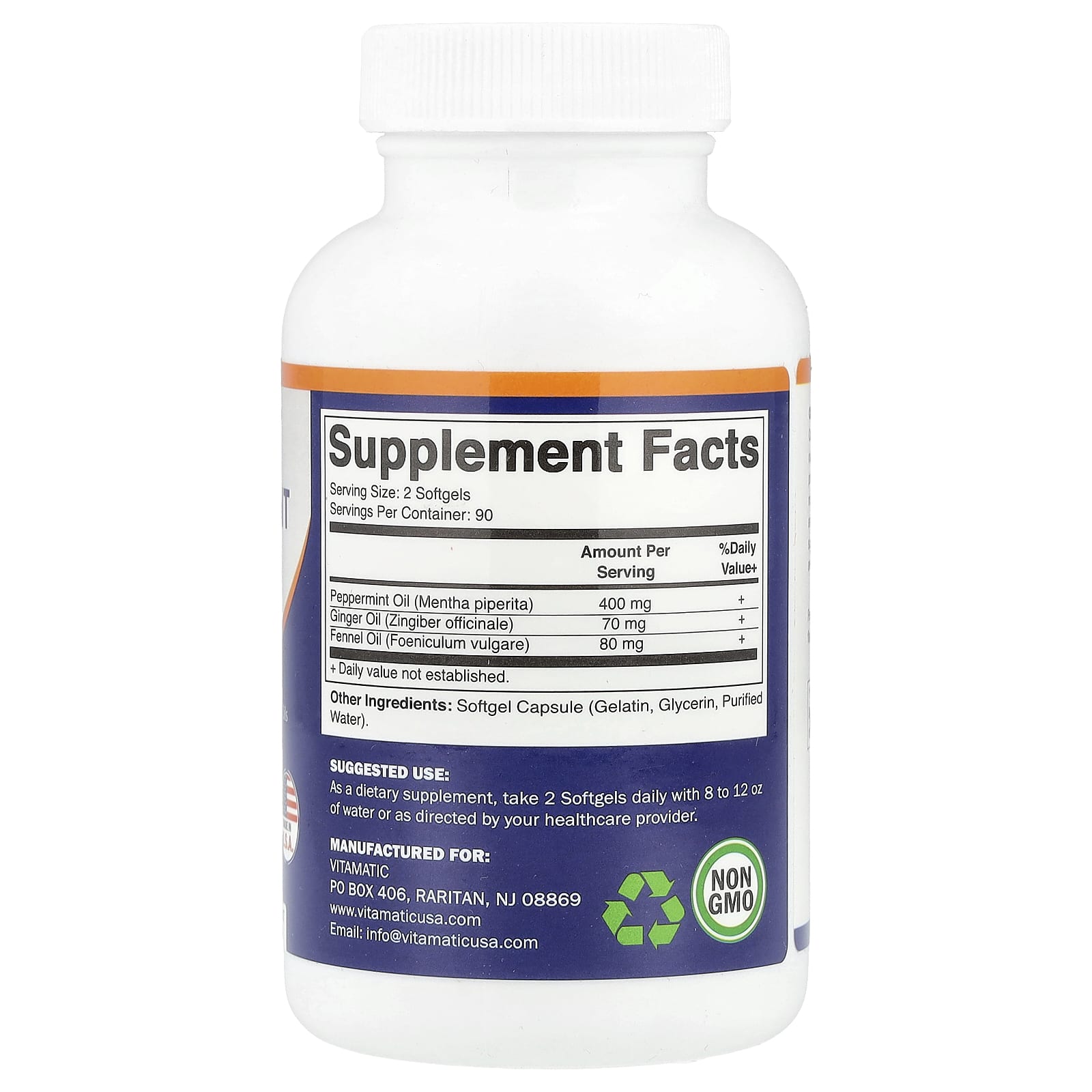 Vitamatic, Peppermint Oil, 180 Softgel