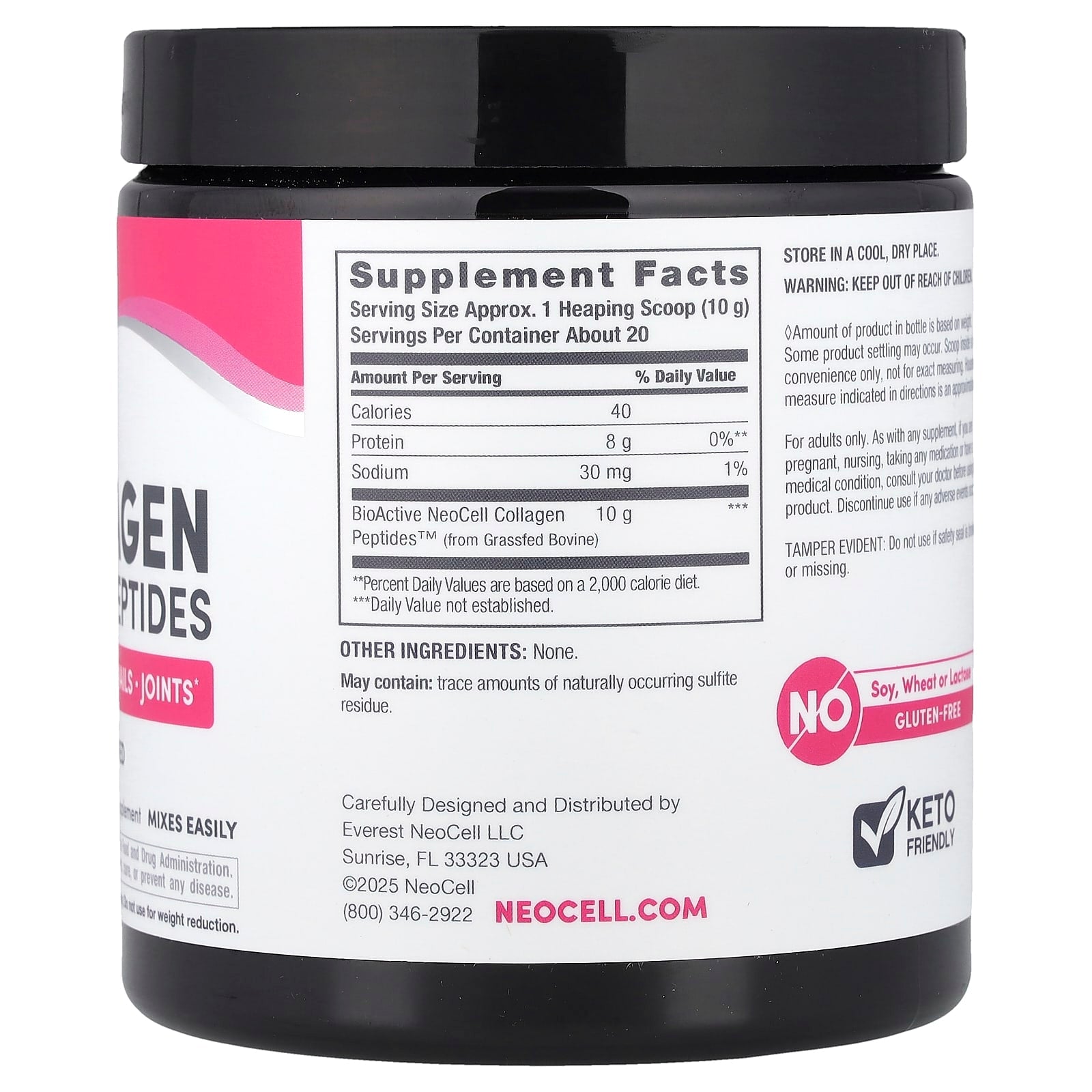 NeoCell, Grassfed Collagen Peptides, Unflavored, 7 oz (200 g)